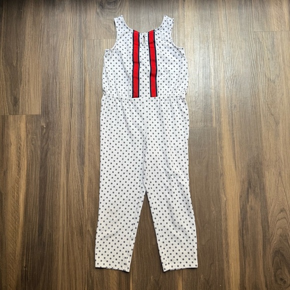 Janie and Jack Other - Janie and‎ Jack White Floral Patterned Jumpsuit Girls Sz 5 Ribbon Accents Spring